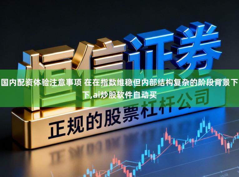国内配资体验注意事项 在在指数维稳但内部结构复杂的阶段背景下下，ai炒股软件自动买